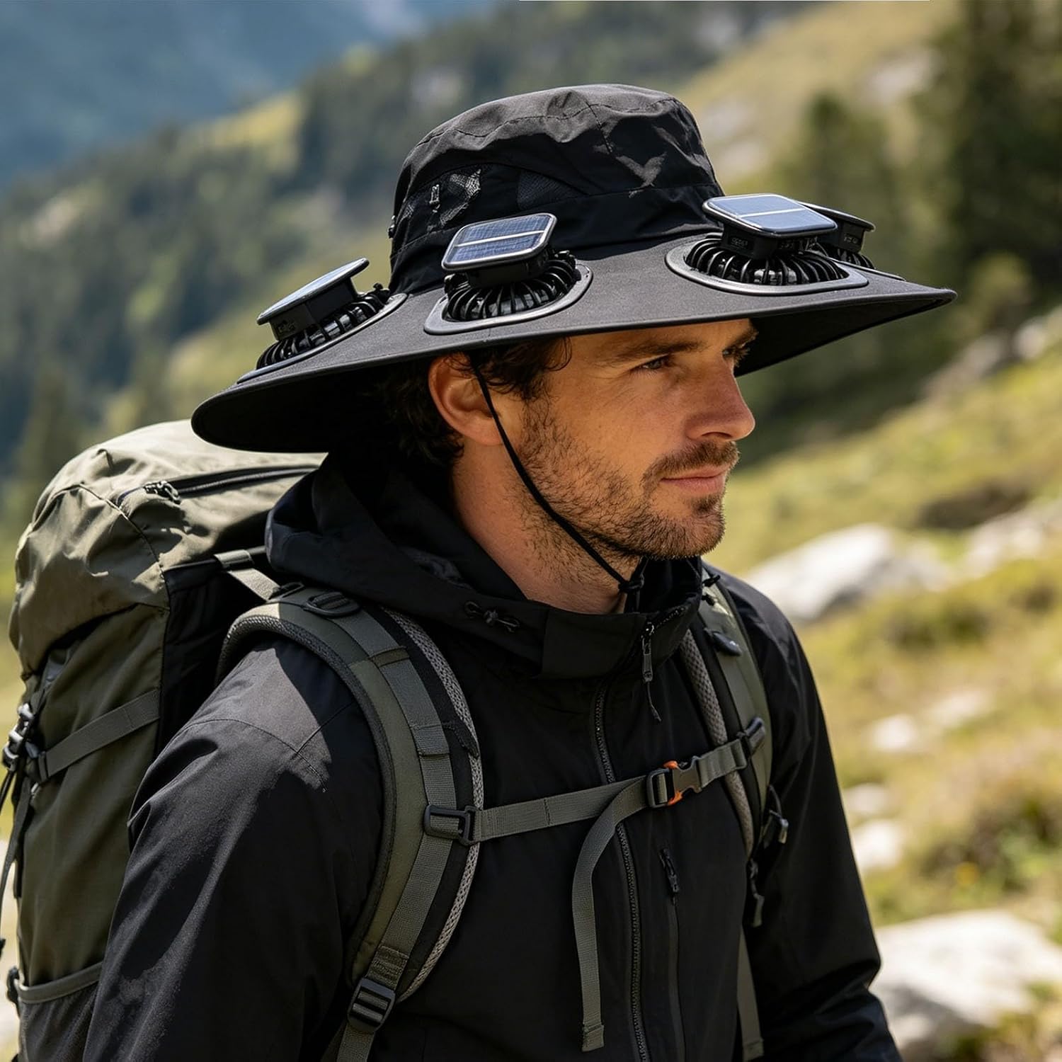 Visor Sun Hat - 2026年ホットサマー6ファンバイザーキャップソーラーファンハット通気性UVカットワイドブリムサンキャップ男性用アウトドアハイキングキャンプ釣り用