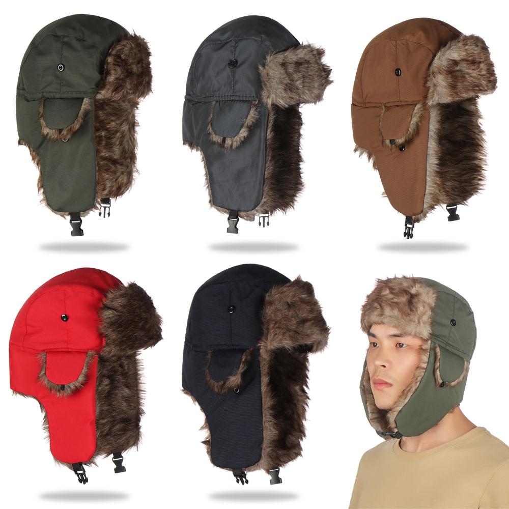 Trapper Hat Ear Flap - 高品質イヤーフラップ付きトラッパーウィンターキャップ、カジュアルなロシア風ウシャンカスキーハット、シンプルで暖かく便利な男女兼用冬用帽子
