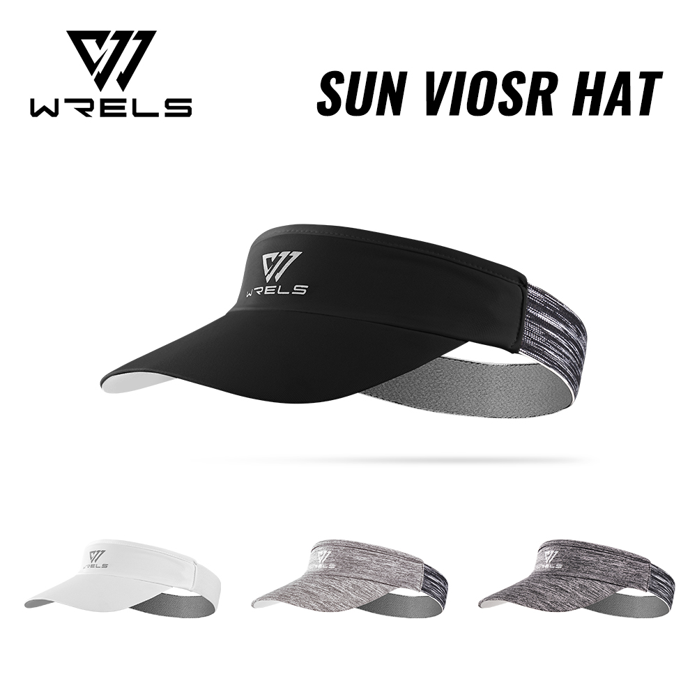 Running Cap Lightweight - WRELSスポーツサンバイザーハット 通気性・吸汗性 ランニング・テニス用バイザーキャップ 軽量・伸縮性・UVカット ゴルフ用空トップハット