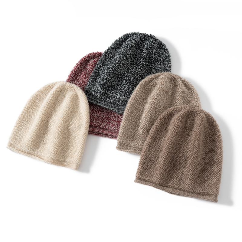 Beanie Cuffed Knit - 新秋冬 100%ピュアカシミヤ製 アウトドア用カフ付き暖かいフード付き帽子 寒い季節にぴったりの快適なウールキャップ