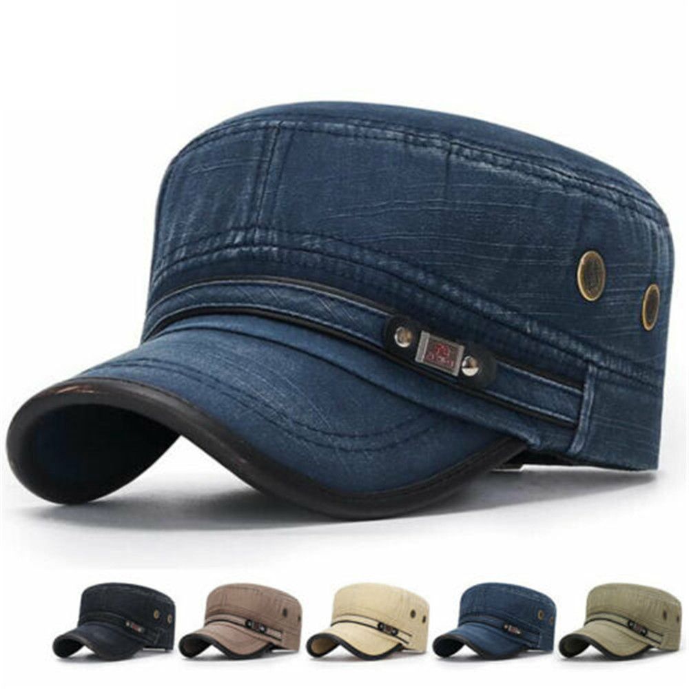 Snapback Hat Flat - メンズ通気性ミリタリーキャップ、アウトドアスポーツ、速乾性、カデットアーミーキャップ、フラットトップハット、サイクリング、ランニング、野球、夏