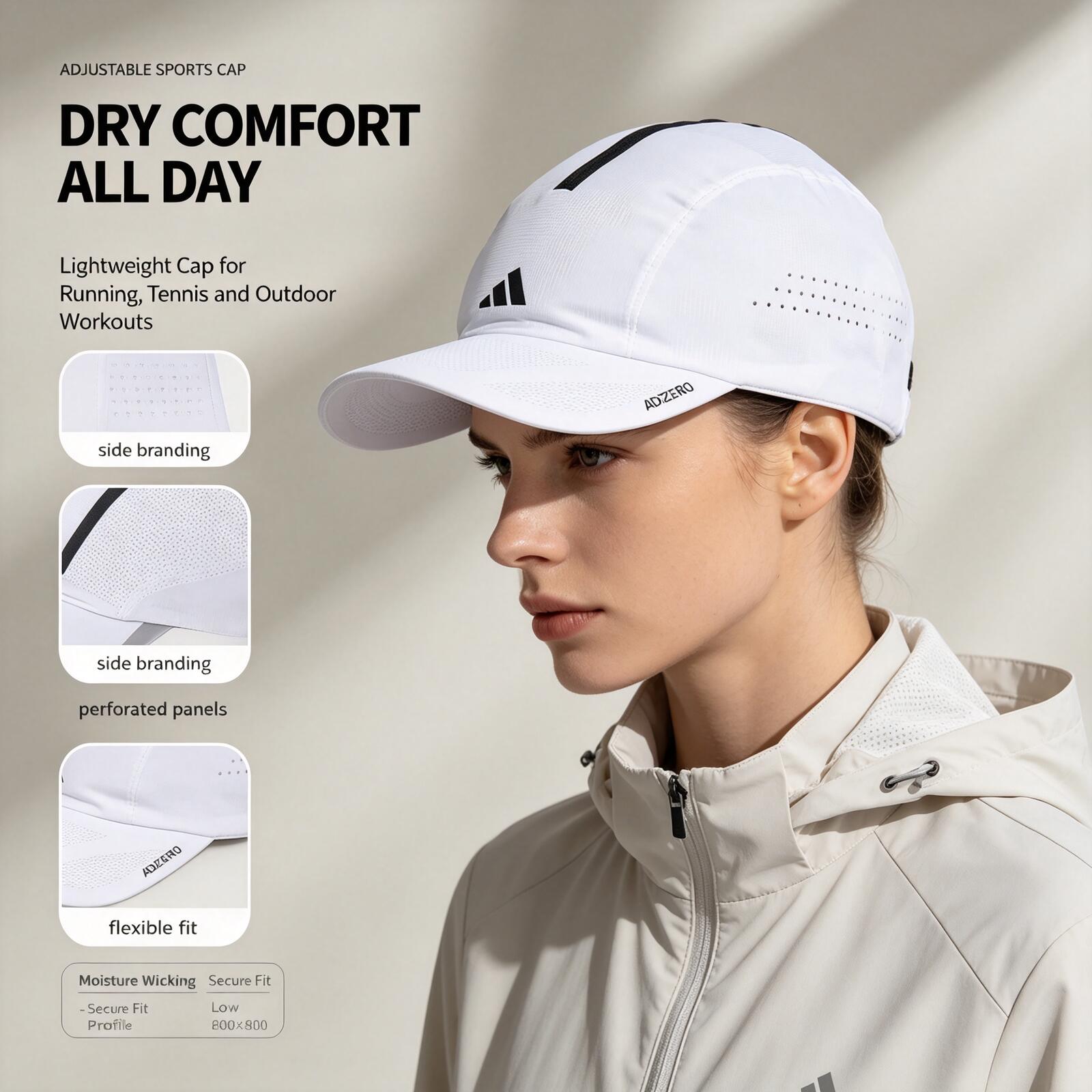 アディダス ホワイト ランニングキャップ 軽量 通気性 スポ - Running Cap Lightweight のレビューと価格