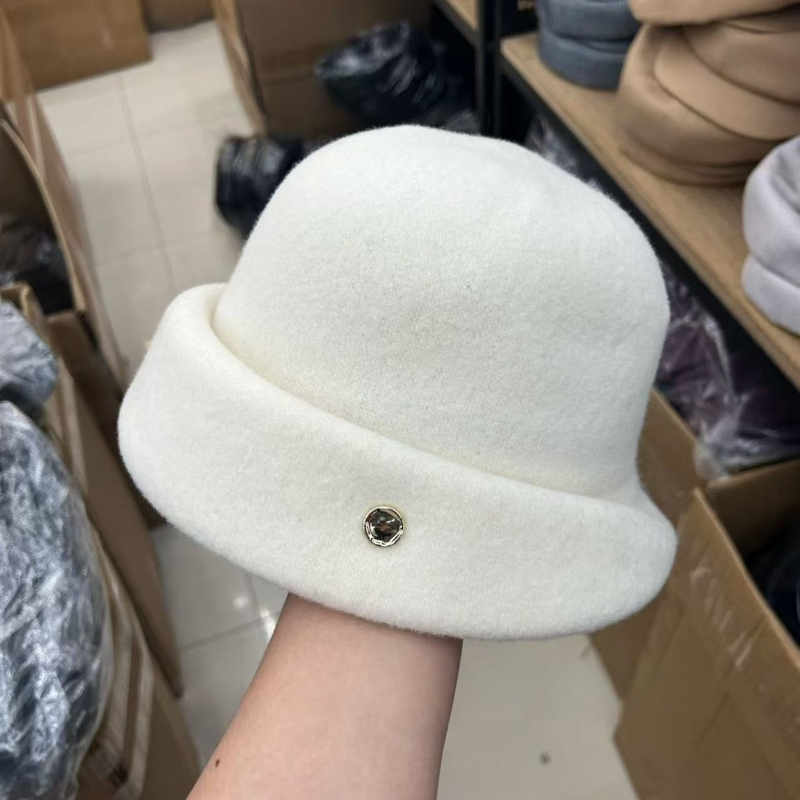 2026秋冬 ウールカシミヤ帽子 レディース ガールズ 無地 - Fedora Hat Wool のレビューと価格