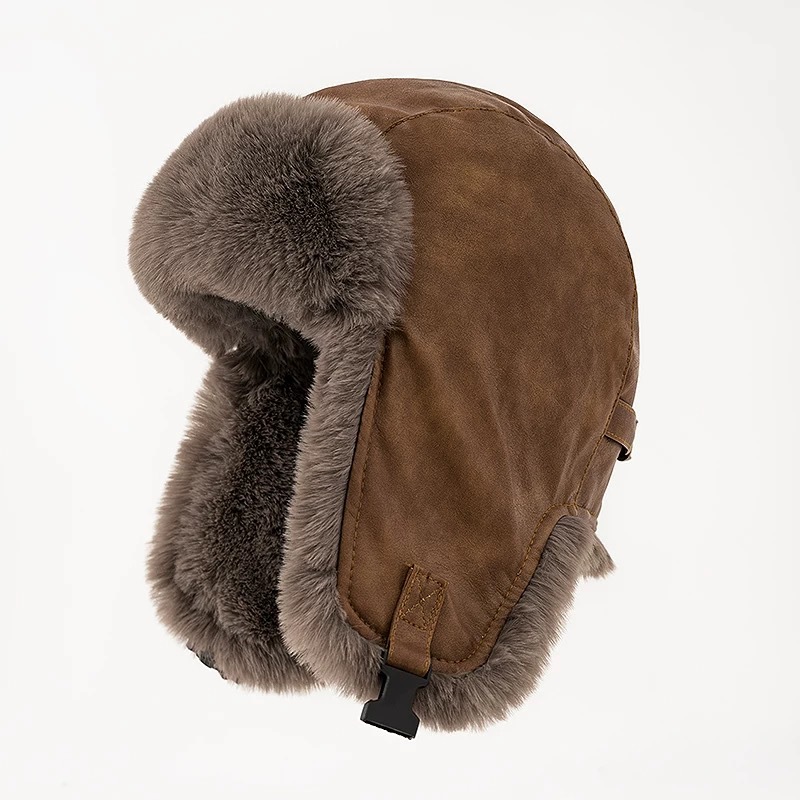 メンズ冬用レトロレザーハット トラッパー アビエーター トロ - Trapper Hat Ear Flap のレビューと価格