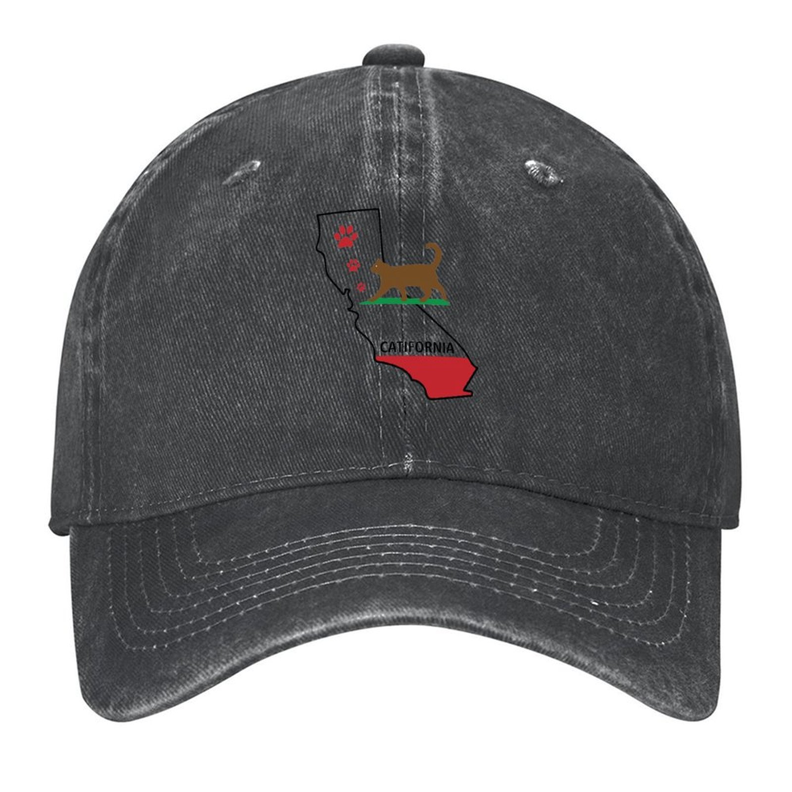 カリフォルニア カリフォルニア州地図 猫の足跡 ベースボール - Golf Cap Dad のレビューと価格