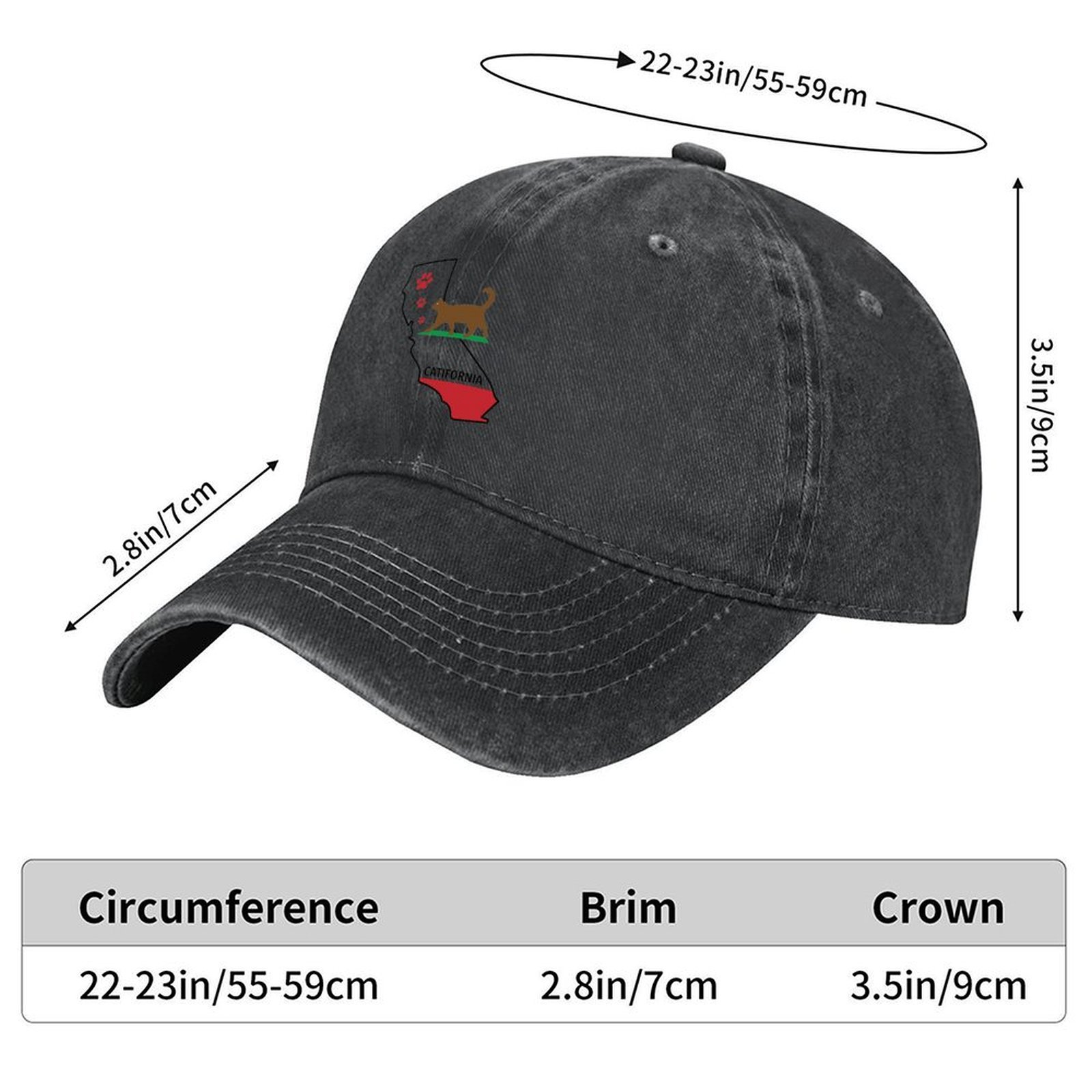 カリフォルニア カリフォルニア州地図 猫の足跡 ベースボール - Golf Cap Dad のレビューと価格
