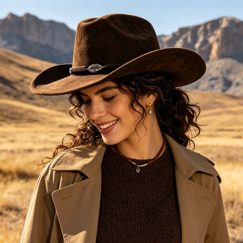 ウエスタンカウボーイスタイルのパナマウールフェルトハット、女 - Fedora Hat Wool のレビューと価格