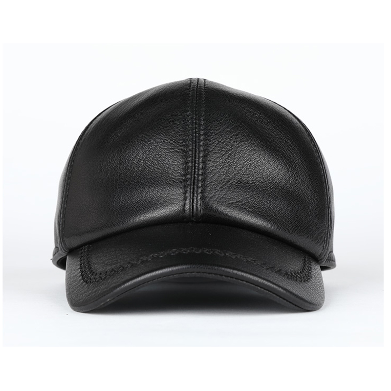 男性と女性のための本革の野球帽,耳の保護,暖かい,大人,屋外 - Baseball Cap Structured のレビューと価格