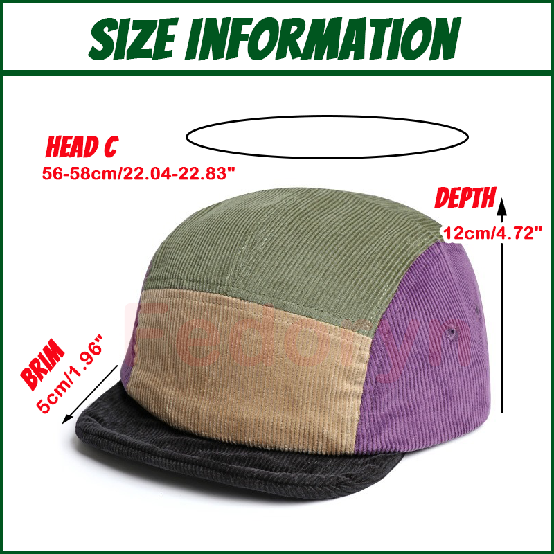 フェドリン カスタム刺繍 レトロ コーデュロイ ショートブリ - Corduroy Cap 5 Panel のレビューと価格
