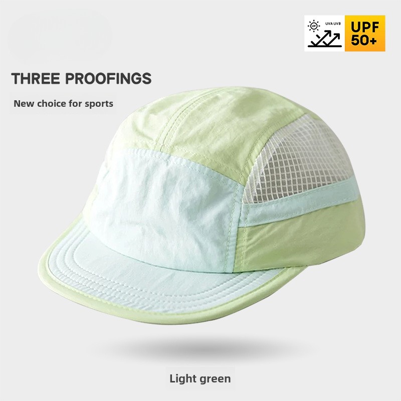 カラーブロックデザインの速乾性野球帽 レトロ5パネル ソフト - Running Cap Lightweight のレビューと価格