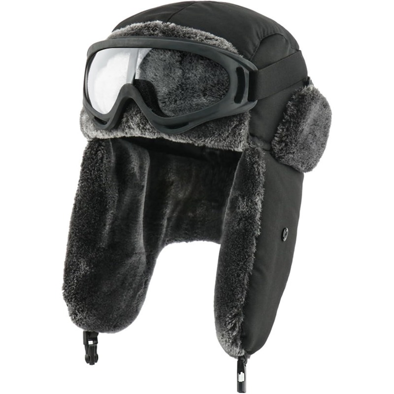 スノースキー軍軍事ウシャンカ帽子ゴーグル付きフェイクラビット - Trapper Hat Ear Flap のレビューと価格