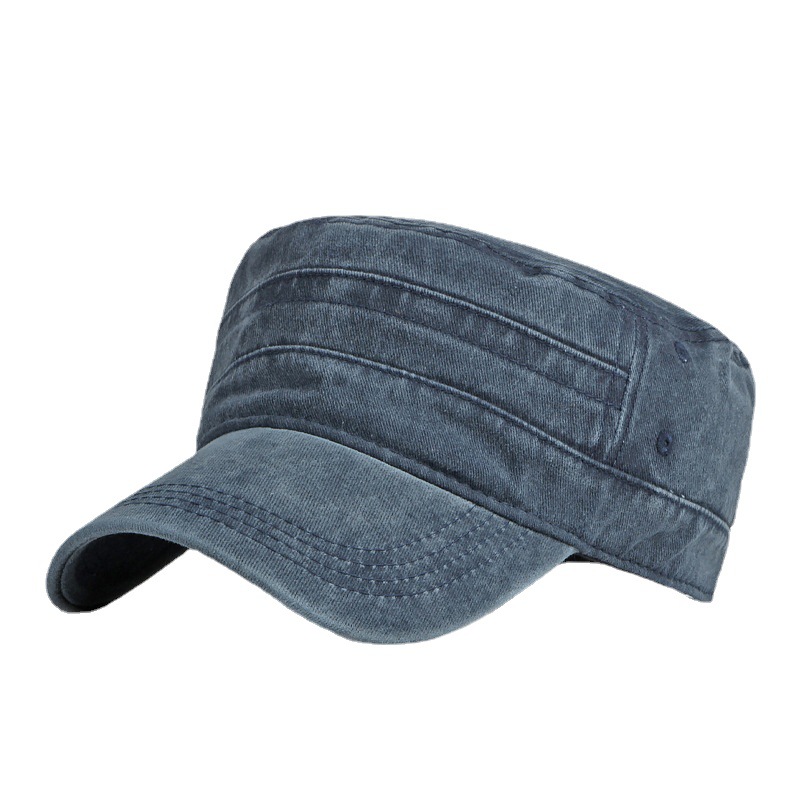 春夏短いつば軍帽子男性女性屋外レトロ洗浄綿ビッグヘッドサンシ - Snapback Hat Flat のレビューと価格