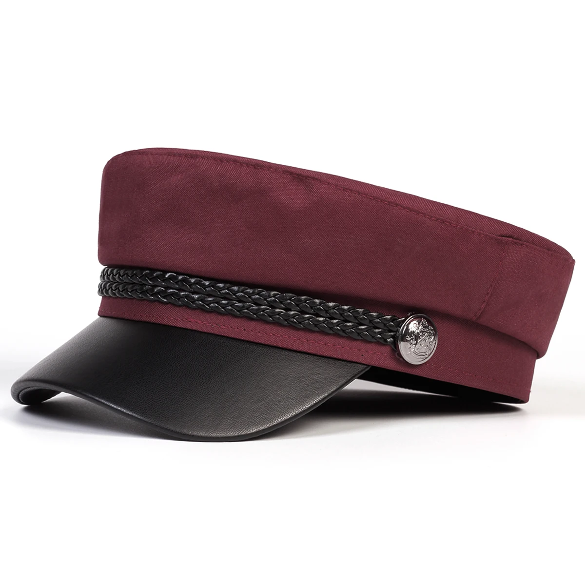 ユニセックスホワイトバックルミリタリーハットフラットトップ野 - Snapback Hat Flat のレビューと価格