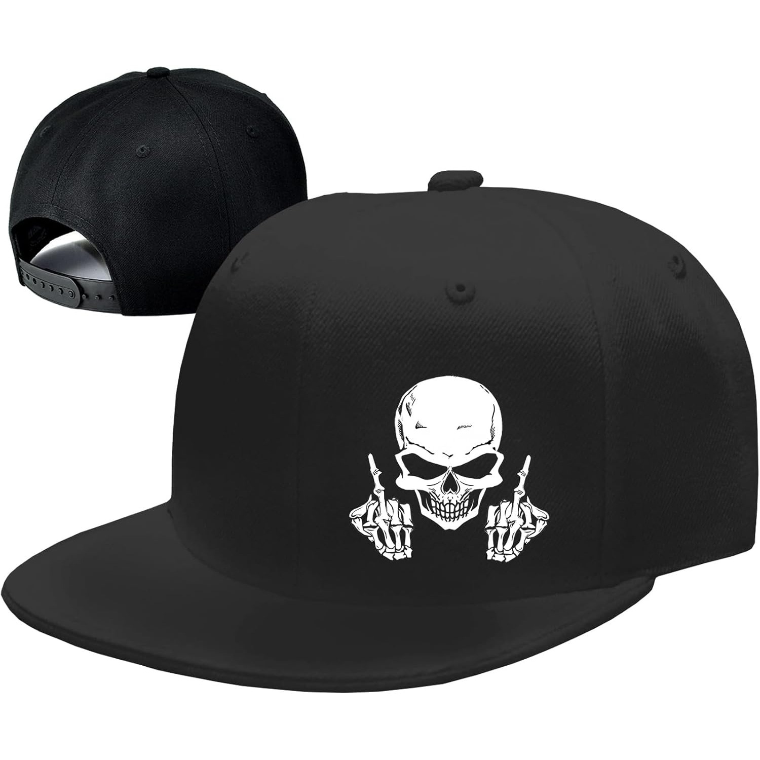 スカル中指スナップバックハット男性用フラットビルハット男性用 - Snapback Hat Flat のレビューと価格